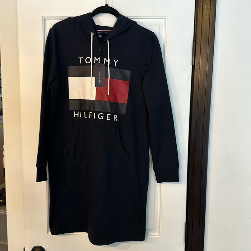 Tommy Hilfiger sweatshirt dress, Size: Med Color: Navy Blue